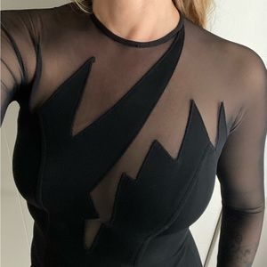 Vintage LILLIE RUBIN XS Mugler Style Dress